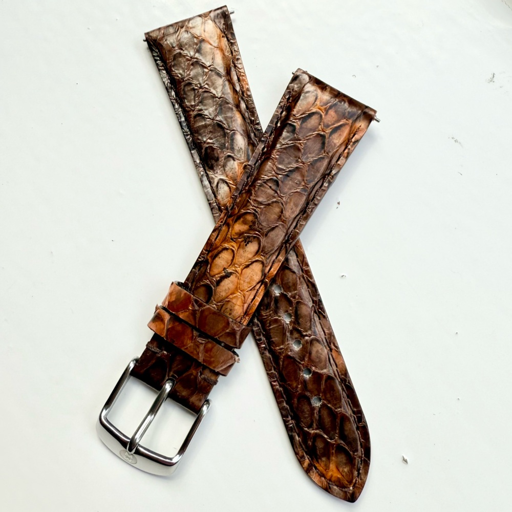 Michele Brown Genuine Snakeskin Watch Strap - 20MM
